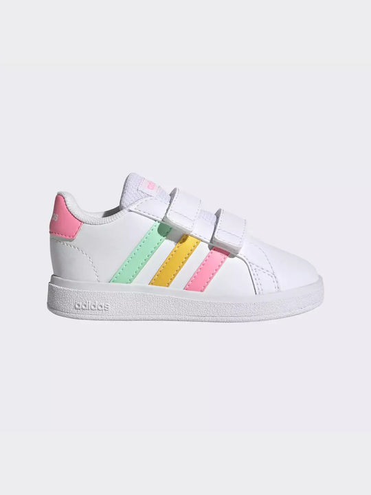 Adidas Παιδικά Sneakers Grand Court 2.0 με Σκρατς Cloud White / Pulse Mint / Beam Pink
