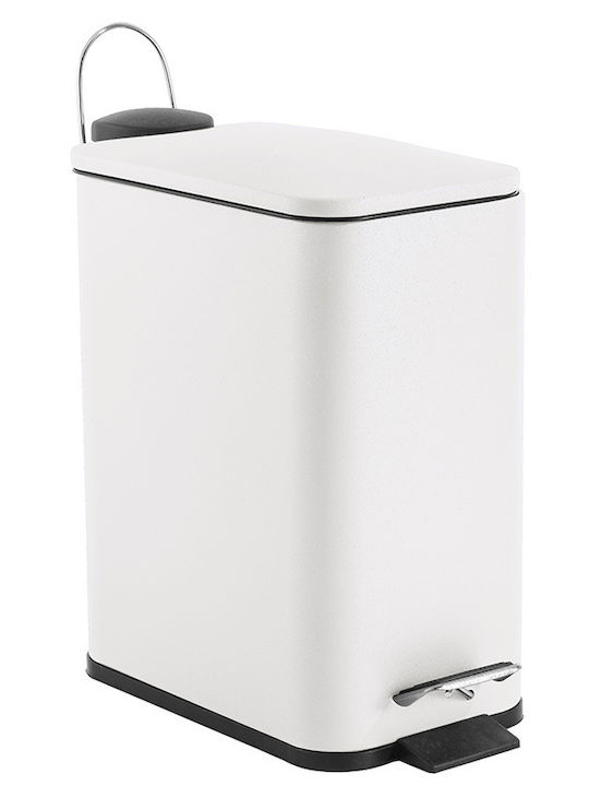 Vesta 03109 Metallic Bathroom Basket Soft Close 5lt White