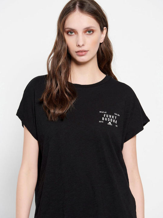 Funky Buddha Women's Athletic T-shirt Black
