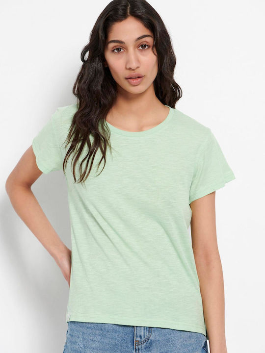 Funky Buddha Damen Sportlich T-shirt Green Fig