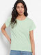 Funky Buddha Γυναικείο Αθλητικό T-shirt Green Fig