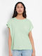 Funky Buddha Women's Athletic T-shirt Green Fig