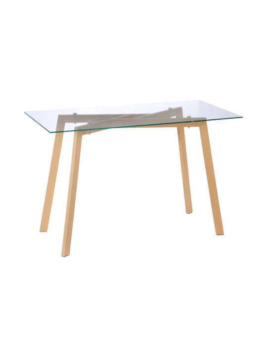 Table Dining Room with Glass Surface 120x60x76cm