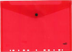 Groovy Transparent File Folder with Button Red