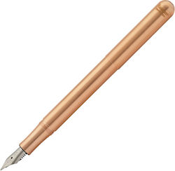 Kaweco Liliput Πένα Γραφής Medium Μπρούτζινη με Μπλε Μελάνι