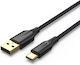 Vention Braided USB 2.0 Cable USB-C male - USB-A Μαύρο 0.5m CTFBD