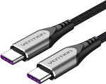 Vention Braided USB 2.0 Cable USB-C male - USB-C male 100W Γκρι 0.5m (TAEHD)