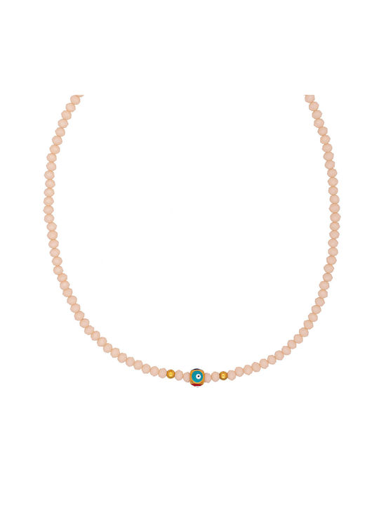 Excite-Fashion Halskette Auge aus Vergoldet Stahl mit Perlen