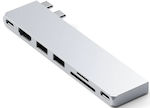 Satechi USB-C dublu Stație de andocare cu HDMI 4K PD Argint (ST-HUCPHSS)