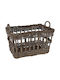 JK Home Decoration Kubu Decorative Basket Rattan with Handles Brown 63x41x46cm