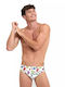 Arena Men's Swimwear Slip White with Patterns