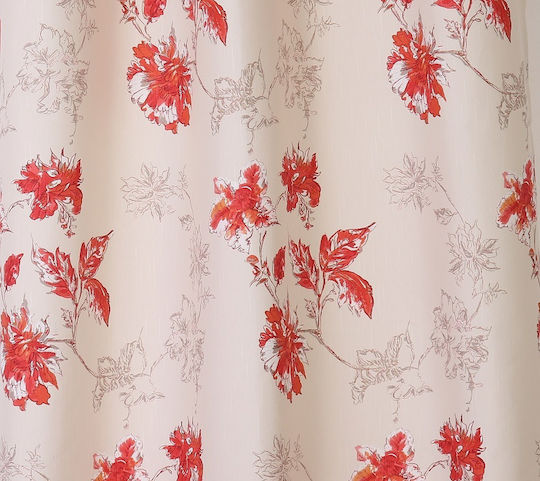 Mc Decor Κουρτίνα με Τρέσα Aurea Red 205x275εκ.