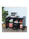 Office Storage Chipboard Cabinet With Wheels & Drawers Black L100xW40xH71cm