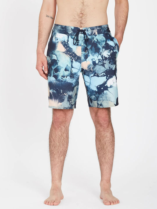 Stoney 19 Men's Swimwear Bermuda Navy Blue with Patterns