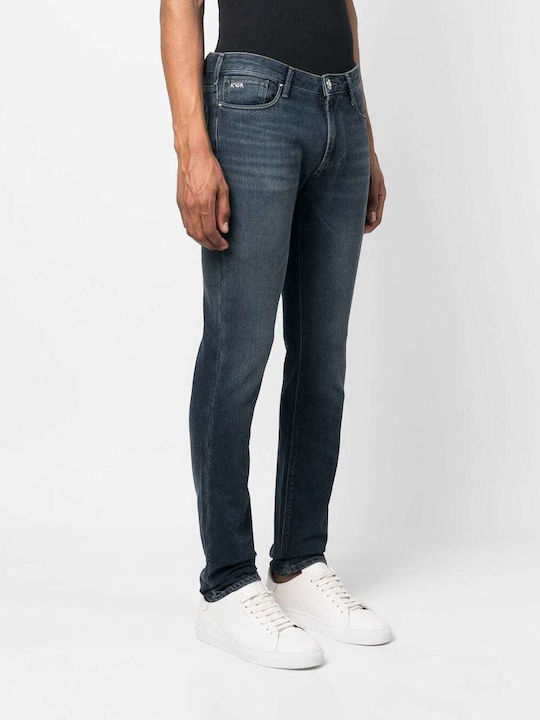 Pantaloni Jeans pentru Bărbați Elastic cu Croială Slim Albastru marin