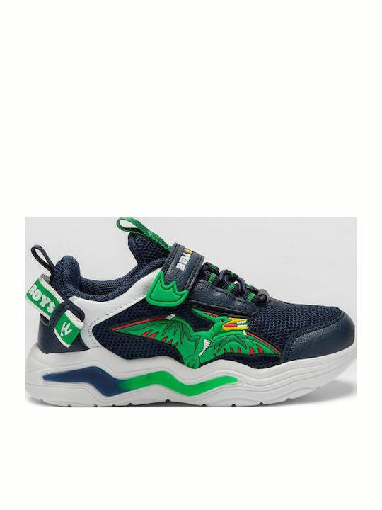 Pterodattilo Kids Sneakers with Scratch & Lights Navy Blue