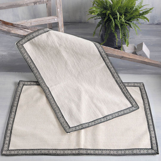 Rythmos Badematte Synthetisch,Polyester/Cotton/Leather Rechteckig Sicilia 120-161 Ecru 50x80cm