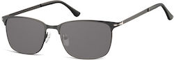 Sunoptic Sunglasses Μαύρα with Metal Frame & Gray Lens