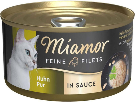 Miamor Feine Filets Nassfutter für Erwachsene Katzen in Dose mit Huhn 85gr