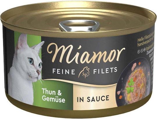 Miamor Feine Filets Wet Food for Adult Cats in Cans with Vegetables and Tuna 85gr