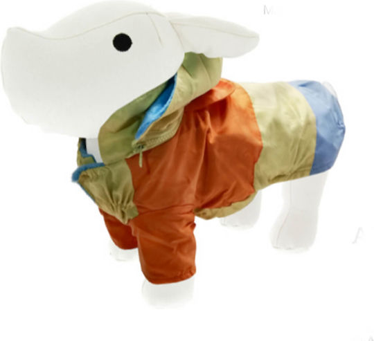 Ferribiella Lolli-Pop Orange Waterproof Dog Coat with Hood with 43cm Back Length