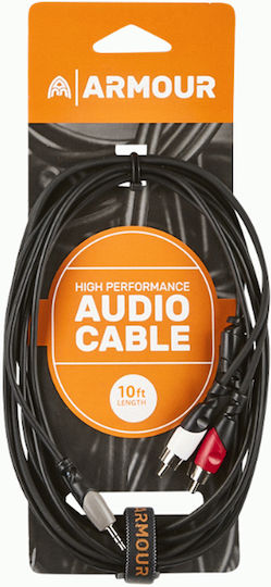 Ashton 3.5mm Jack Cable - 2x RCA Male Black Length 3m