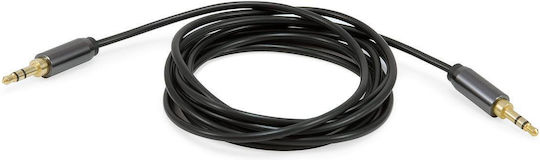 Equip 3.5mm Jack Cable Male - 3.5mm Male Black 2.5m with Gold Plated Terminals
