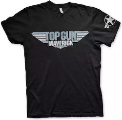 Top Gun T-shirt Top Gun Maverick Distressed Logo σε Μαύρο χρώμα