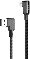 Mcdodo Winkel (90°) / Geflochten USB 2.0 auf Micro-USB-Kabel Schwarz 1.2m (CA-7530) 1Stück