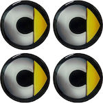 Carner Adhesive Badges with Enamel Coating 6 x 6cm for Car Rims in Black Colour 4pcs