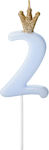 Birthday Candle Νο 2 Birthday Candle Number "2" in Light Blue Color