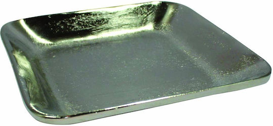 JK Home Decoration Dekorative Platte Platz Metallisch Silber 1Stück 13x13cm