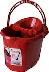 Viosarp Mop Bucket with Squeezer Plastic Red