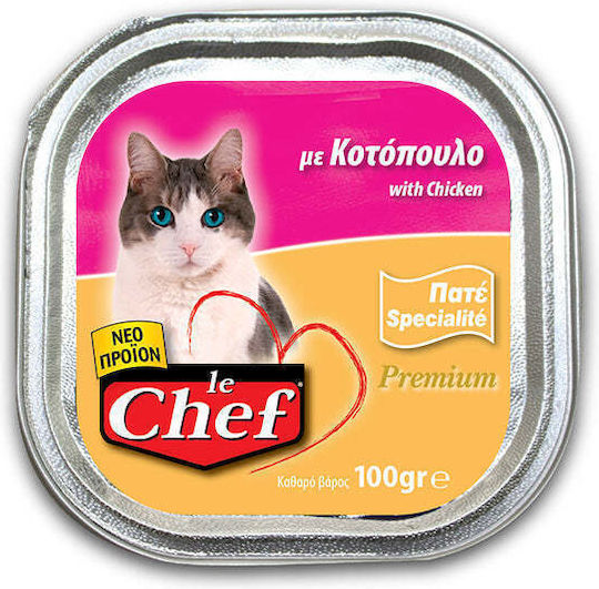 Le Chef Premium Υγρή Τροφή για Γάτες σε Ταψάκι με Κοτόπουλο 100gr