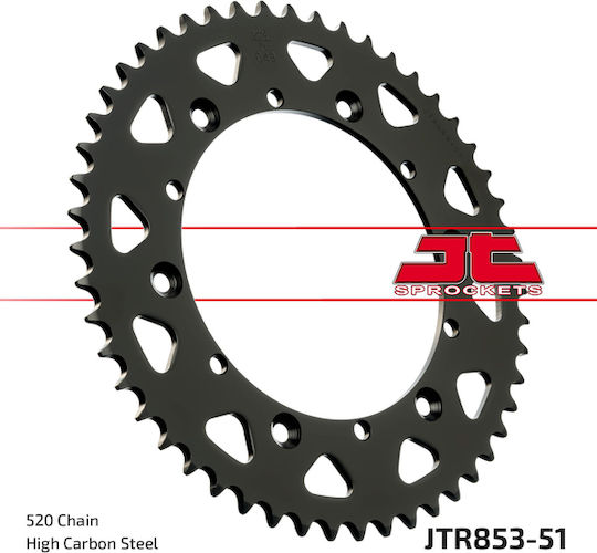 JT Sprockets Hinteres Ritzel 51 Zähne für Yamaha TTR (Tischtennis-Roboter) / YZ 125 / YZ 250