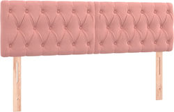 vidaXL Fabric Bed Headboard Pink 144x88cm