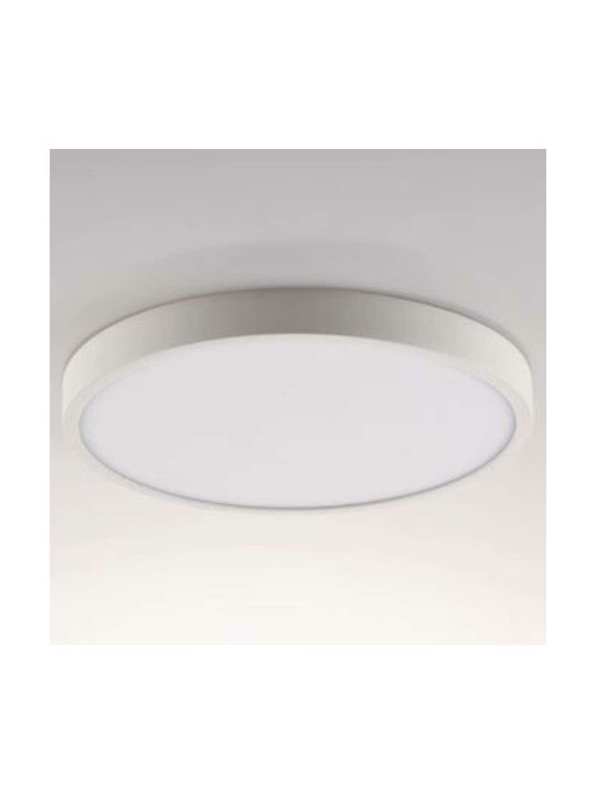 Fan Europe Κλασική Μεταλλική Πλαφονιέρα Οροφής με Ενσωματωμένο LED σε Λευκό χρώμα 24cm