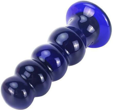ToyJoy Buttocks The Radiant Glass Πρωκτική Σφήνα με Δόνηση Μπλε 11.5cm