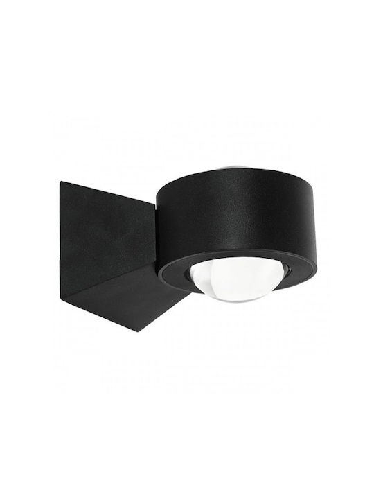Spot Light Επιτοίχιο Σποτ Εξωτερικού Χώρου με Ενσωματωμένο LED σε Μαύρο Χρώμα