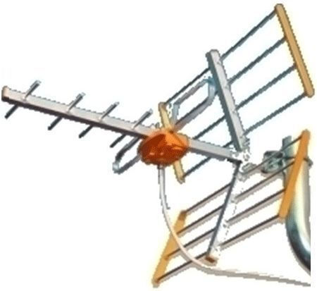 Mistral Mini Magic Antenna Εξωτερική Κεραία Τηλεόρασης (δεν απαιτεί τροφοδοσία) σε Πορτοκαλί Χρώμα Σύνδεση με Ομοαξονικό (Coaxial) Καλώδιο