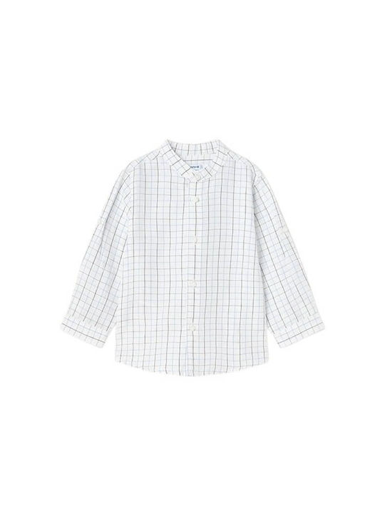 Mayoral Kids Checked Linen Shirt White