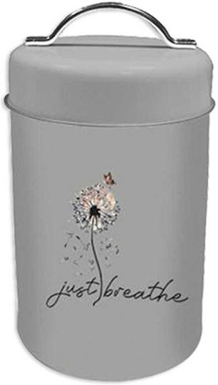 TnS Just Breathe General Use Vase with Lid Metallic Grey 10x10x16.5cm