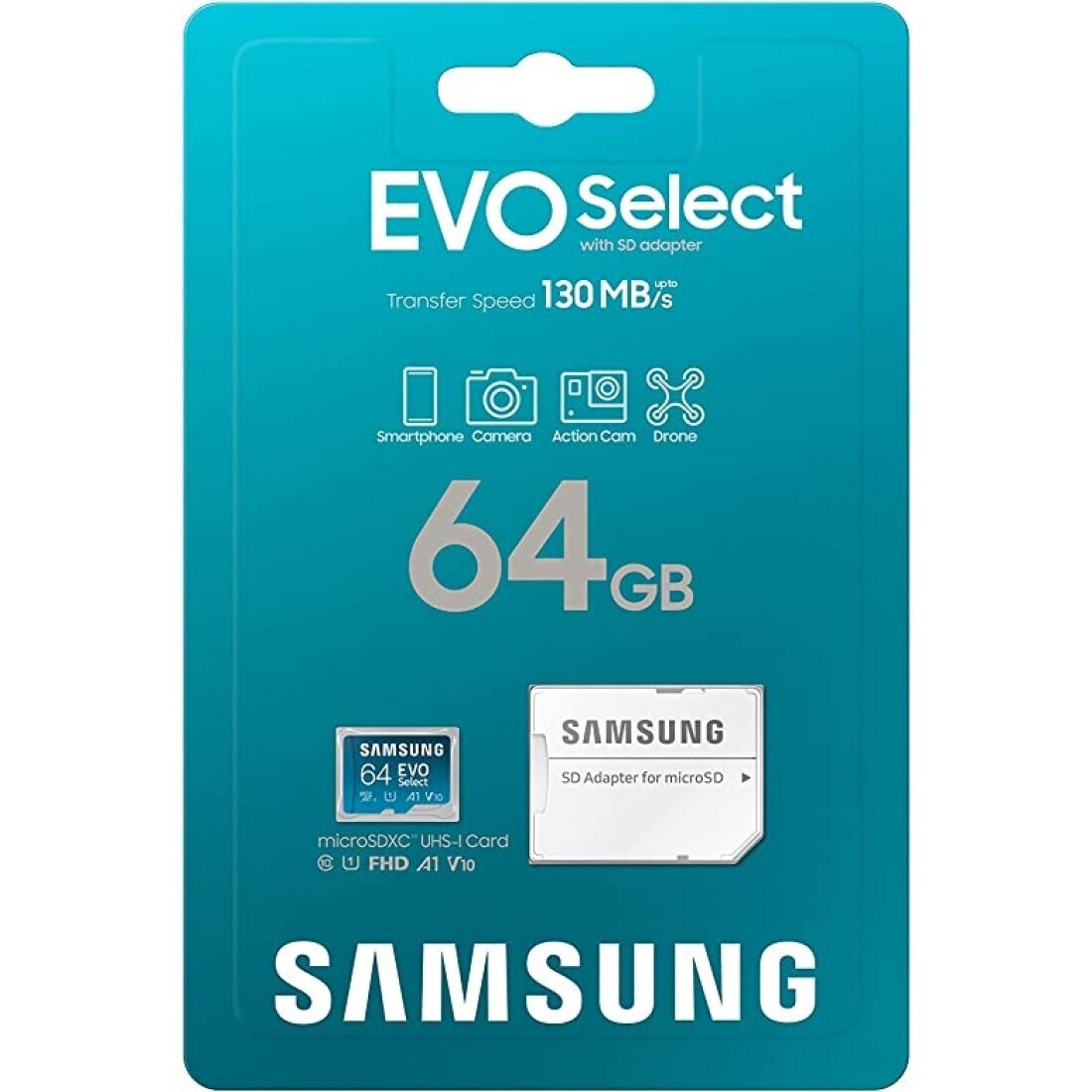 Samsung Evo Select microSDXC 64GB Class 10 U3 V30 A2 UHSI με αντάπτορα