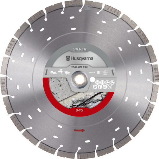 Husqvarna Vari-Cut Silver S45 Cutting Disc Construction Materials Hole Diameter 400mm 1pcs