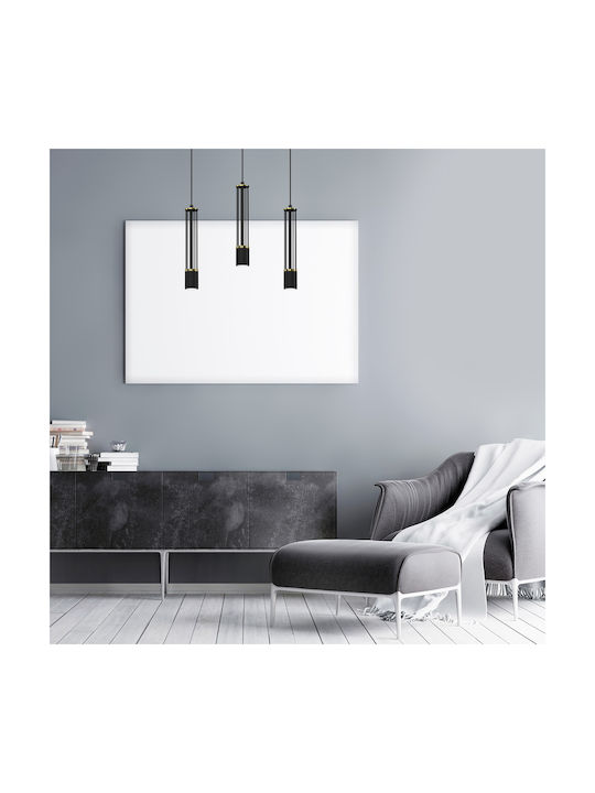 Eko Light Estilo Κρεμαστό Φωτιστικό Μαύρο Ράγα με Ντουί GU10 60εκ.