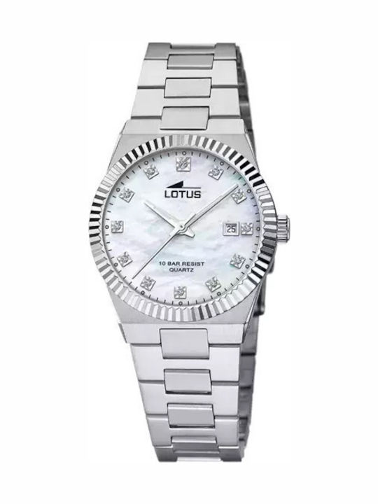 Lotus Watches Γυναικείο Ρολόι Μπαταρίας με Ασημ...