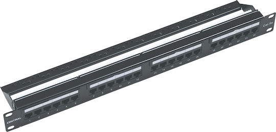 Central Patch Panel Unshielded για Rack 1U 19" 24 Θυρών cat6 Γκρι