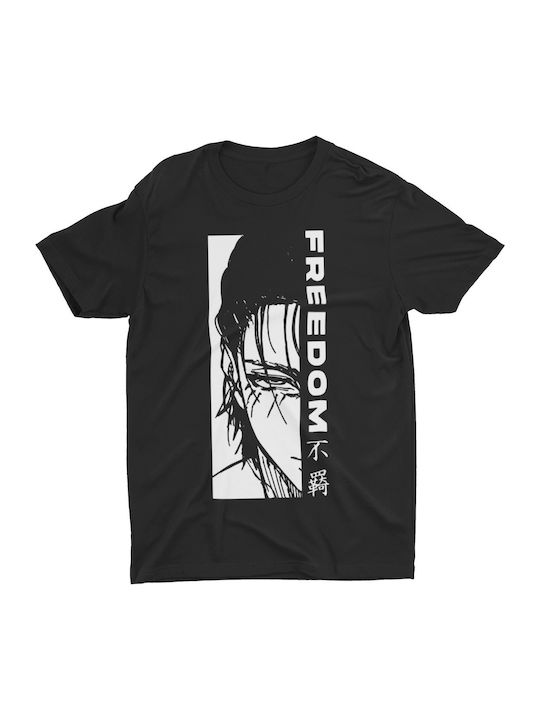 Eren Freedom T-shirt Attack on Titan Black 7867