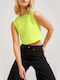 Jack & Jones Women's Athletic Crop Top Sleeveless Lime Punch