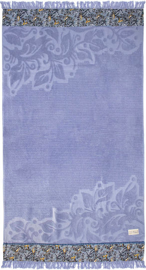 White Fabric Monkies Βαμβακερή Μπλε με Κρόσσια 140x70εκ.